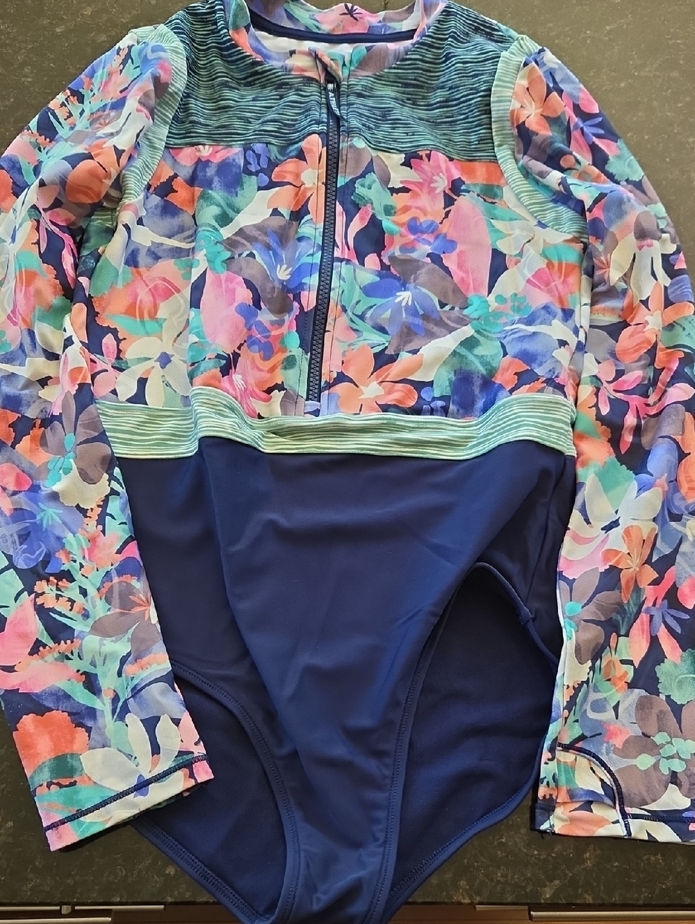 Athleta Girl Surfs Up One Piece Rashguard Size XXL/16